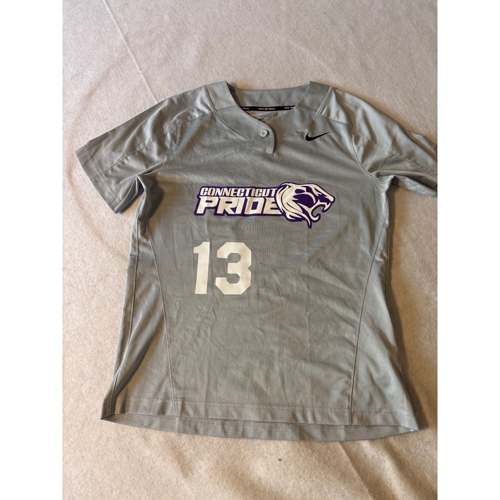 Nike Softball Jersey Connecticut‎ Pride Womens Medium Gray Excellent Number 13